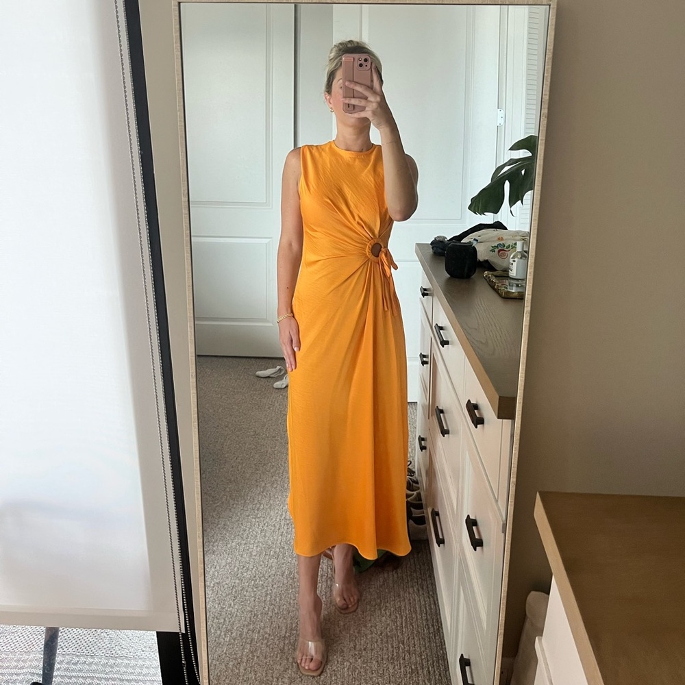 House of Harlow Orange Midi Dress